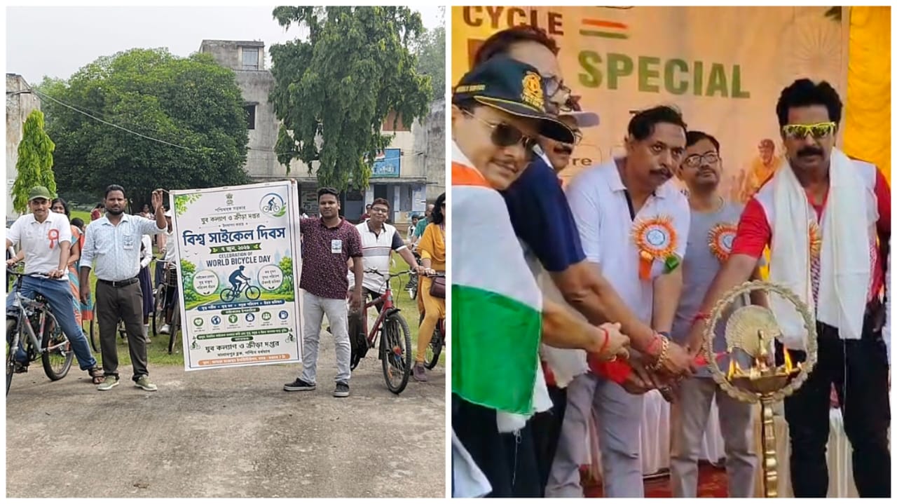 বর্ণাঢ্য সাইকেল র‍্যালি: পরিবেশ ও স্বাস্থ্যের বার্তায় মুখর দুই শহর