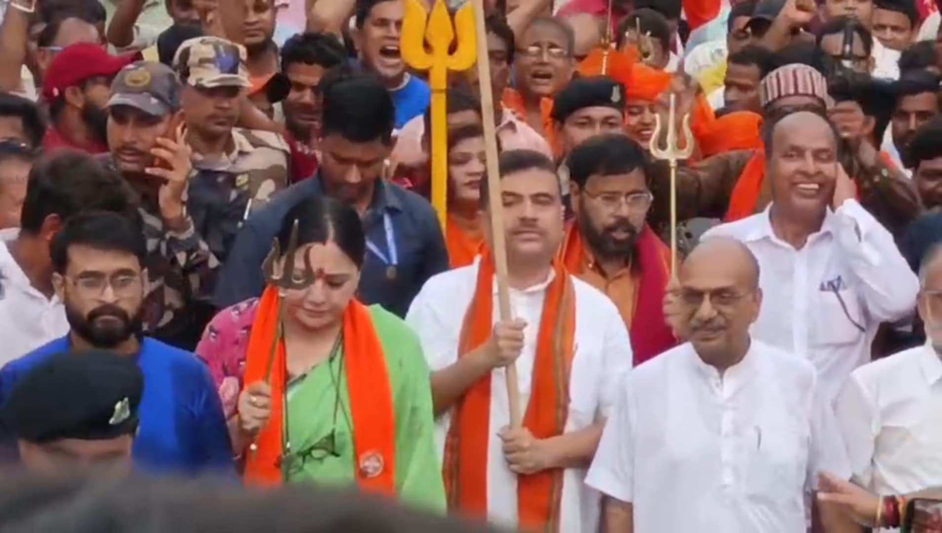 পশ্চিমবঙ্গ দিবস উপলক্ষে আসানসোলে মিছিলে বিরোধী দলনেতা শুভেন্দু অধিকারী