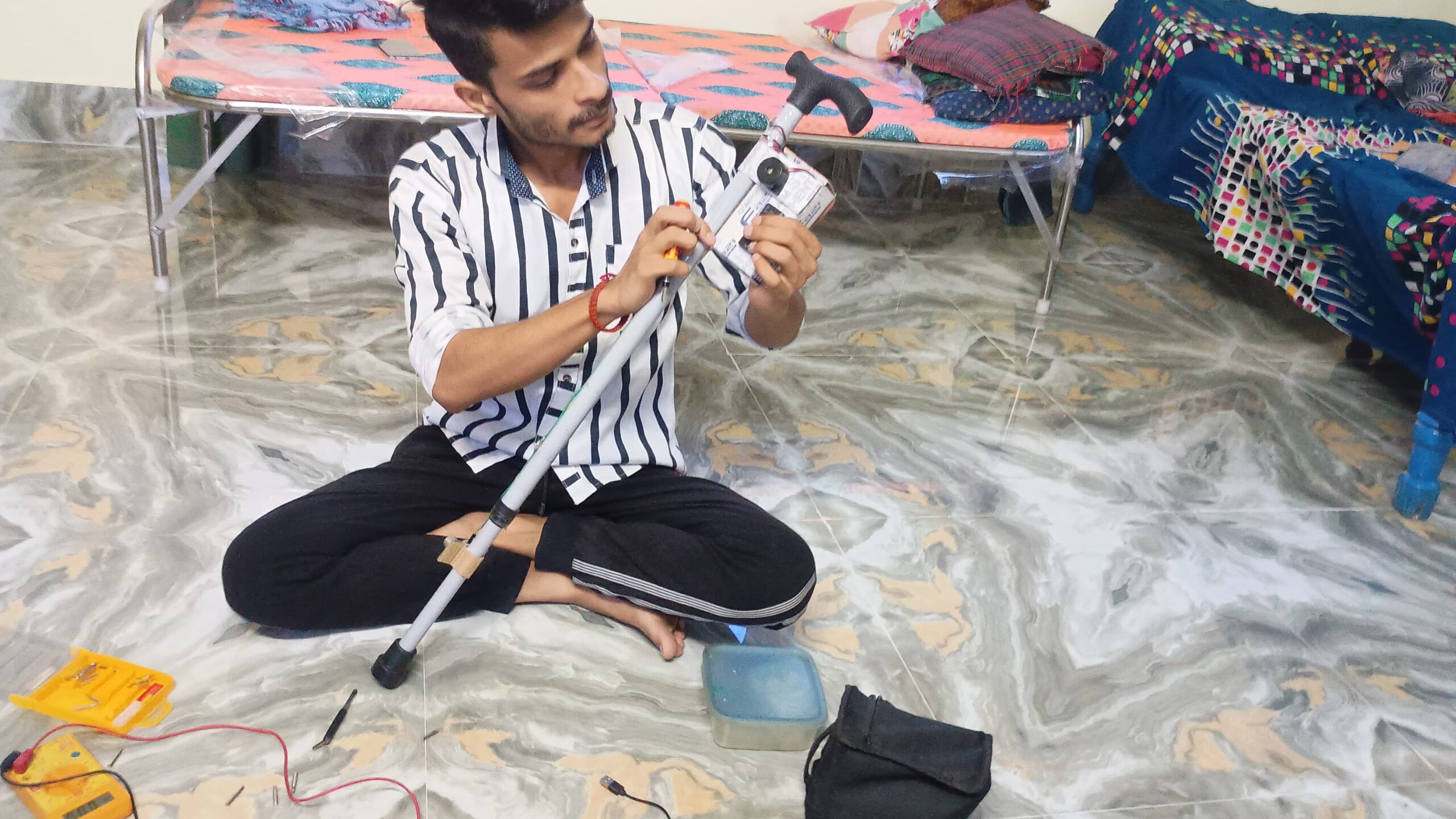 Engineering College student creates special smart stick for the visually impaired