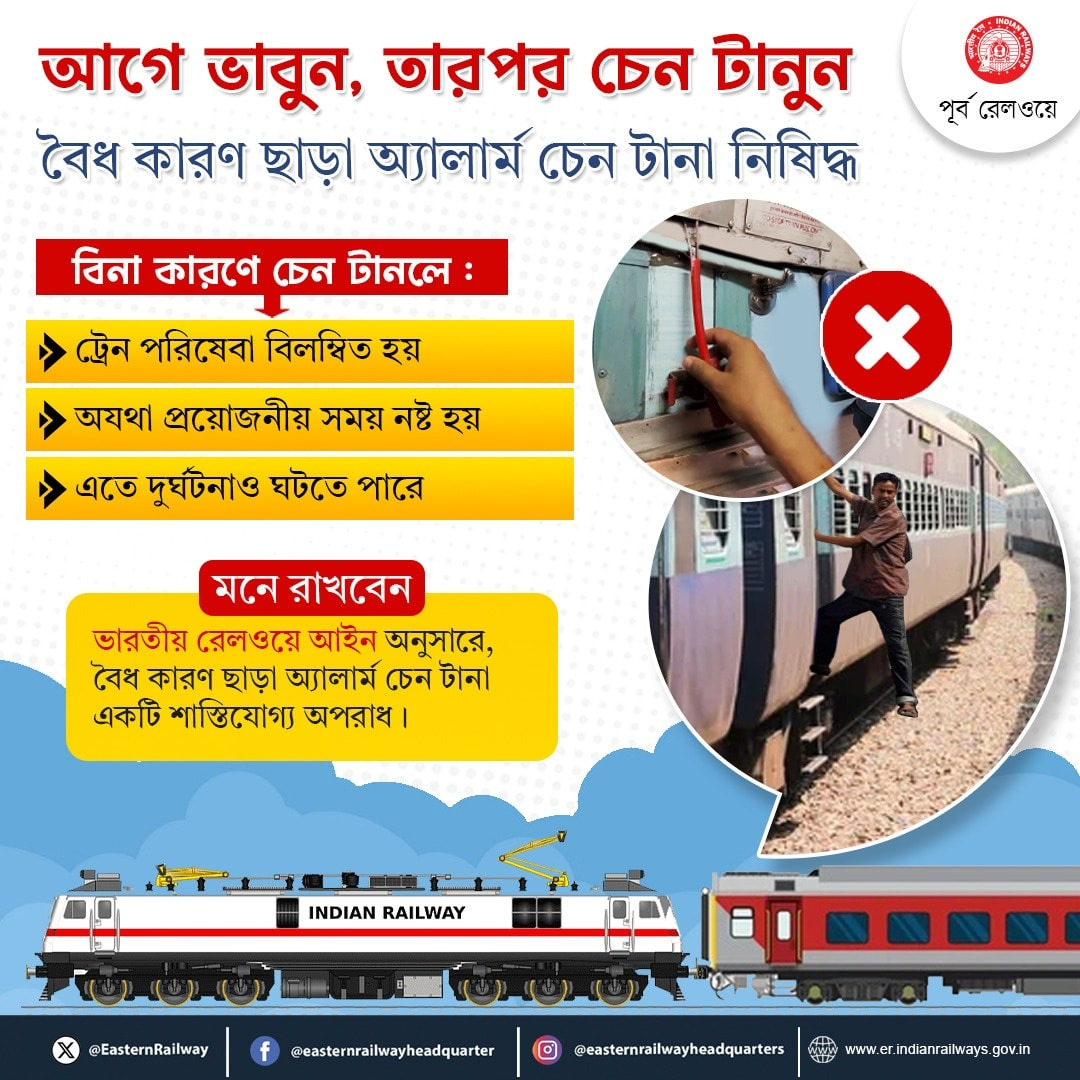 আসানসোল মন্ডল অ্যালার্ম চেইন টানার অপব্যবহারের বিরুদ্ধে কঠোর ব্যবস্থা গ্রহণ করেছে আসানসোল মন্ডল অ্যালার্ম চেইন টানার অপব্যবহারের বিরুদ্ধে কঠোর ব্যবস্থা গ্রহণ করেছে