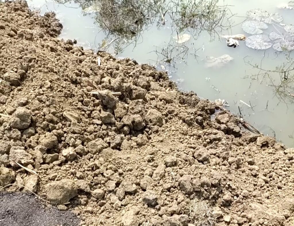 রাতের অন্ধকারে পুকুর ভরাটের অভিযোগ জমি মাফিয়াদের বিরুদ্ধে