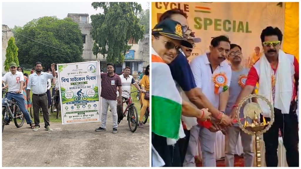 বর্ণাঢ্য সাইকেল র‍্যালি: পরিবেশ ও স্বাস্থ্যের বার্তায় মুখর দুই শহর